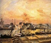Camille Pissarro Sunset Pier oil painting reproduction